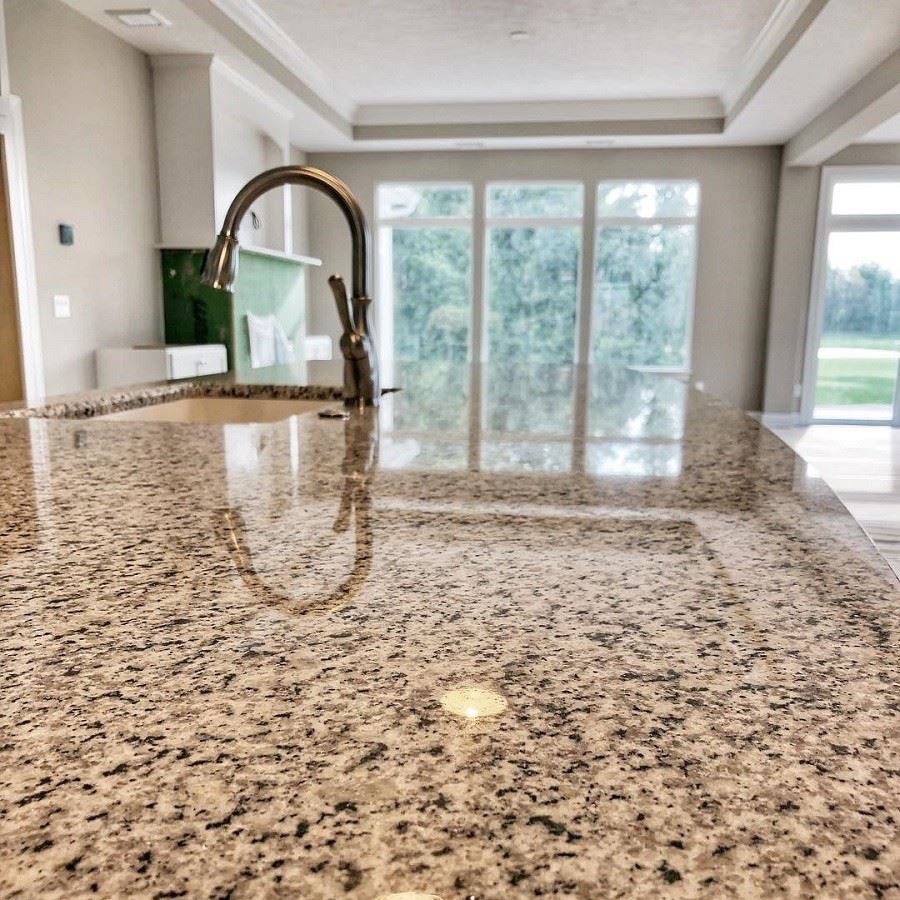 Giallo ornamental granite kitchen island Giallo ornamental granite kitchen island