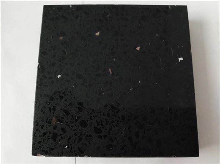 Black Galaxy Quartz polished tile