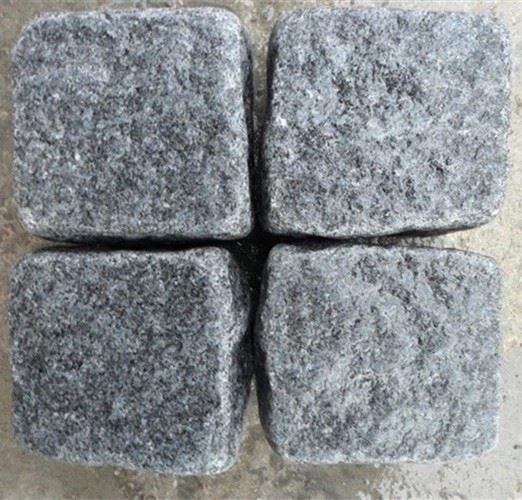 Natural Grey Granite Cube Stone With Nesh Project Paving Stone Outdoor
