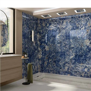 حجر طبيعي فاخر أزرق Sodalite Blue Marble Slab لتزيين الجدران