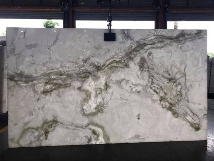 Translucent White Onyx Stone Wall